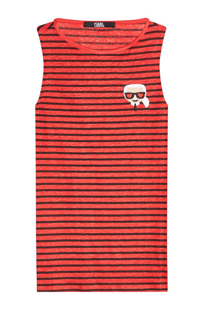 Karl Lagerfeld Karl Lagerfeld Karl Love Striped Linen Top
