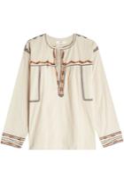 Isabel Marant Toile Isabel Marant Toile Bilcky Embroidered Cotton Tunic Blouse