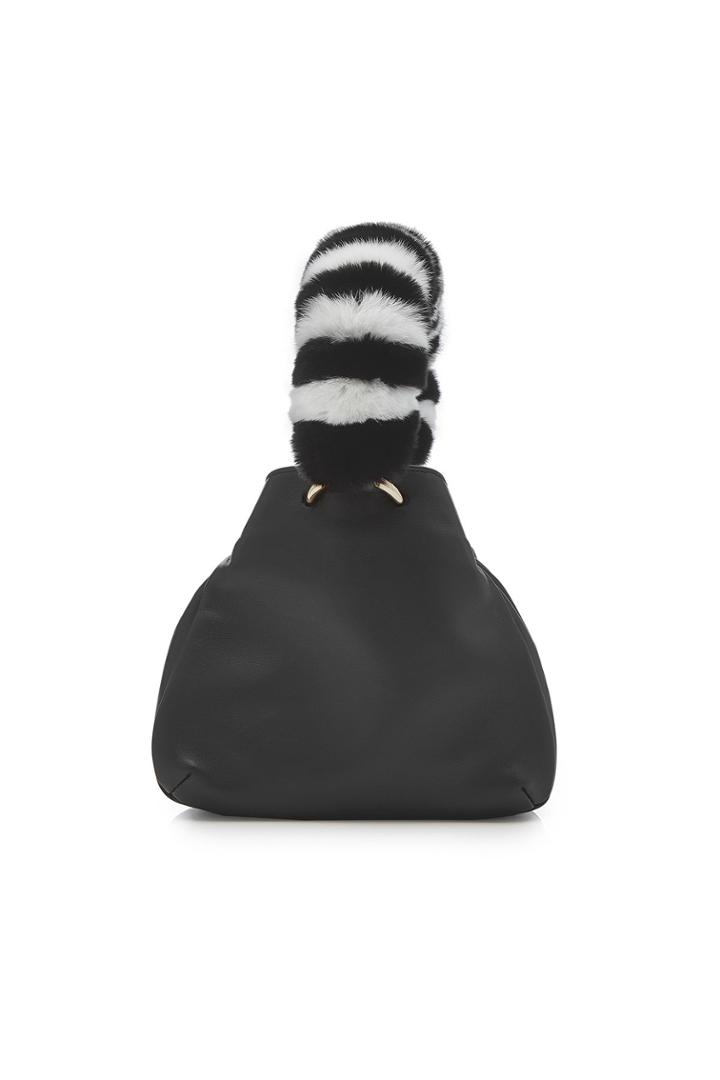 Les Petits Joueurs Les Petits Joueurs Holly Leather Bag With Rabbit Fur