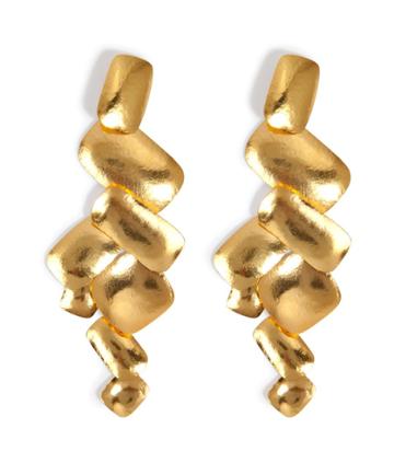 Herv Van Der Straeten Hammered Gold-plated Yucata Earrings