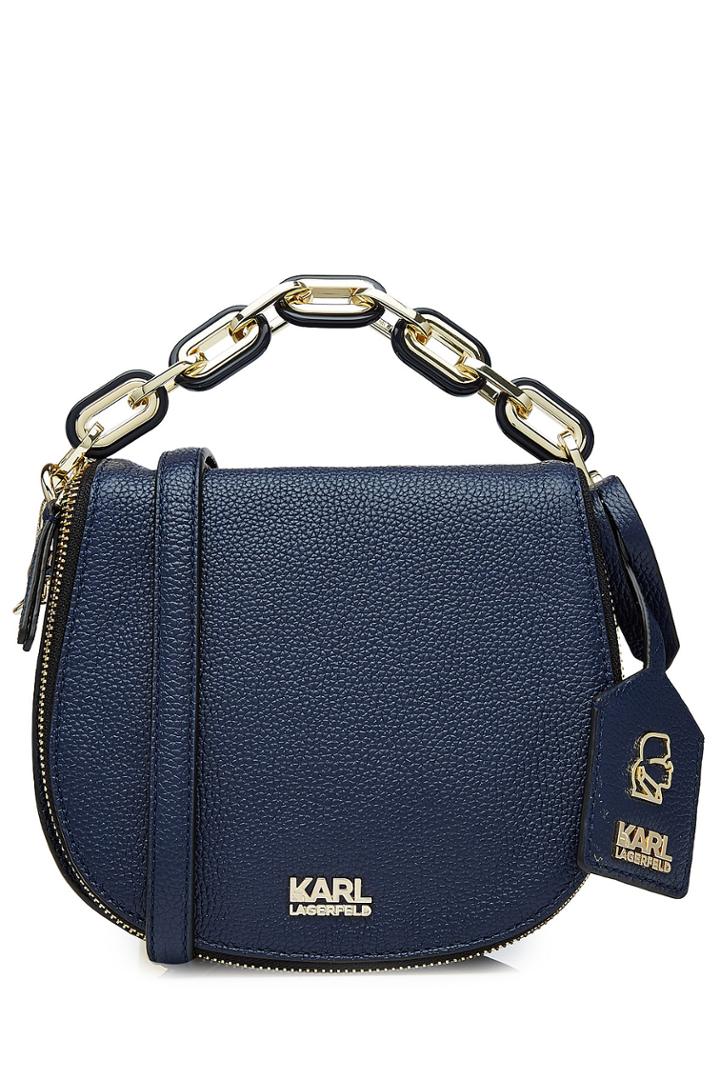 Karl Lagerfeld Karl Lagerfeld K/grainy Small Shoulder Bag - Blue