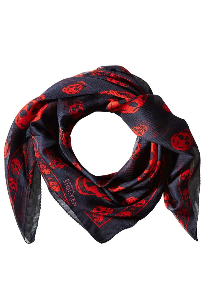 Alexander Mcqueen Alexander Mcqueen Silk Skull Print Scarf - Multicolor
