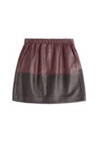 Vince Vince Two Tone Leather Skirt - Black