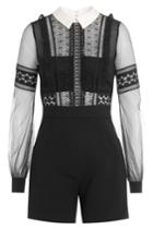 Self-portrait Self-portrait Balloon Sleeve High Leg Shorts Playsuit