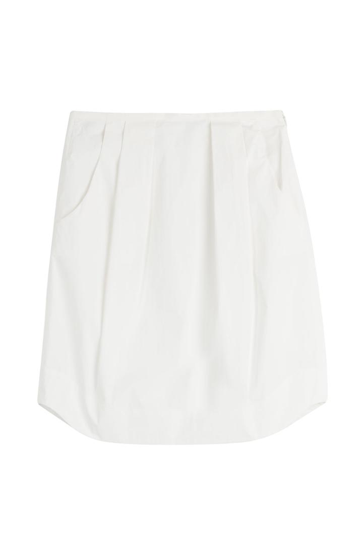 Jil Sander Navy Jil Sander Navy Crumpled Poplin Skirt - White