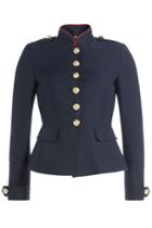 Burberry London Burberry London Wool-cotton Jacket With Embossed Buttons - Blue