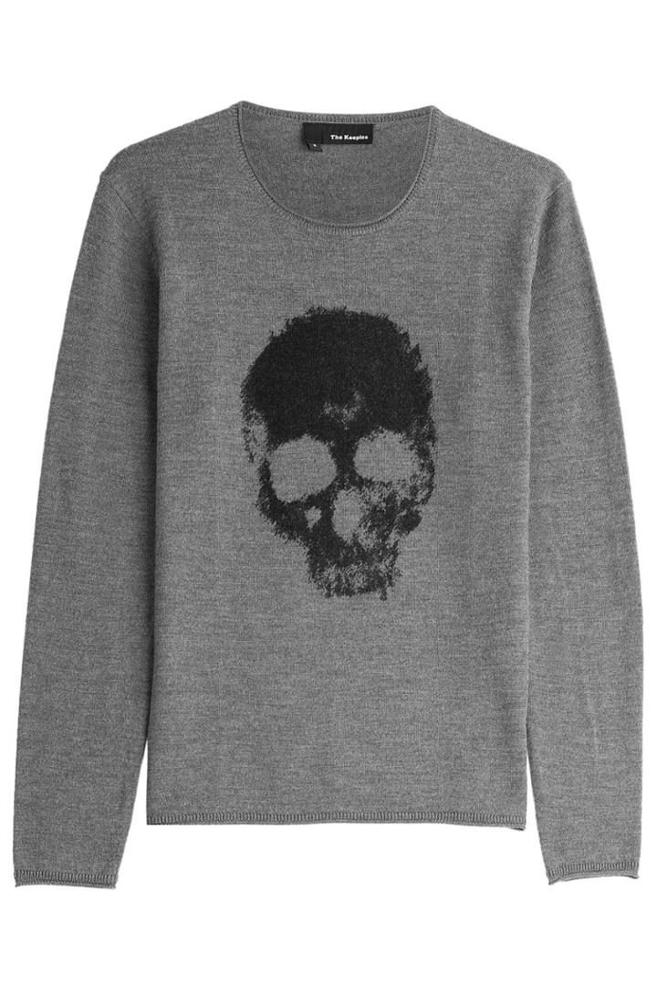 The Kooples The Kooples Printed Merino Wool Pullover - Grey
