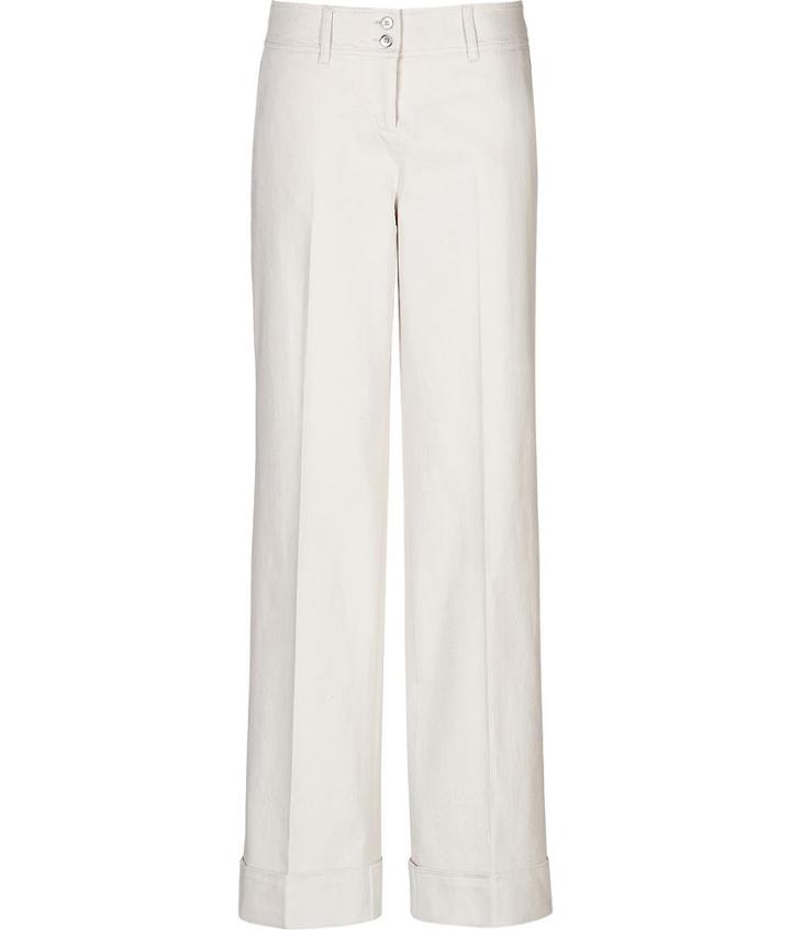 Jil Sander Navy Stretch Cotton Wide Leg Pants