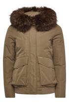 Woolrich Woolrich Military Bomber Down Jacket With Fur-trimmed Hood