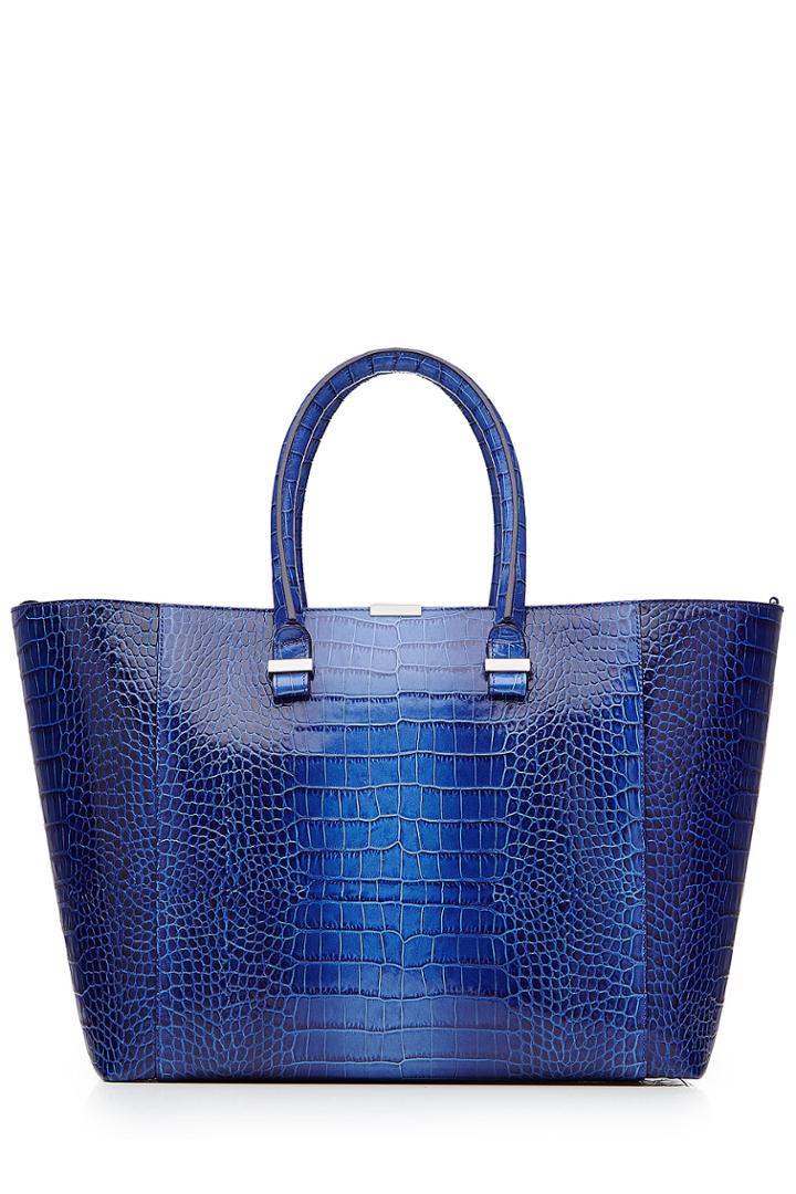 Victoria Beckham Victoria Beckham Textured Leather Tote - Blue