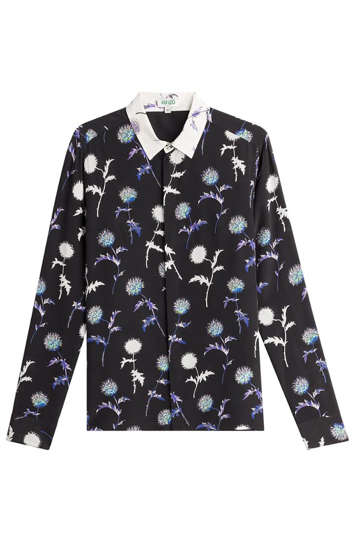 Kenzo Kenzo Printed Silk Blouse - Black