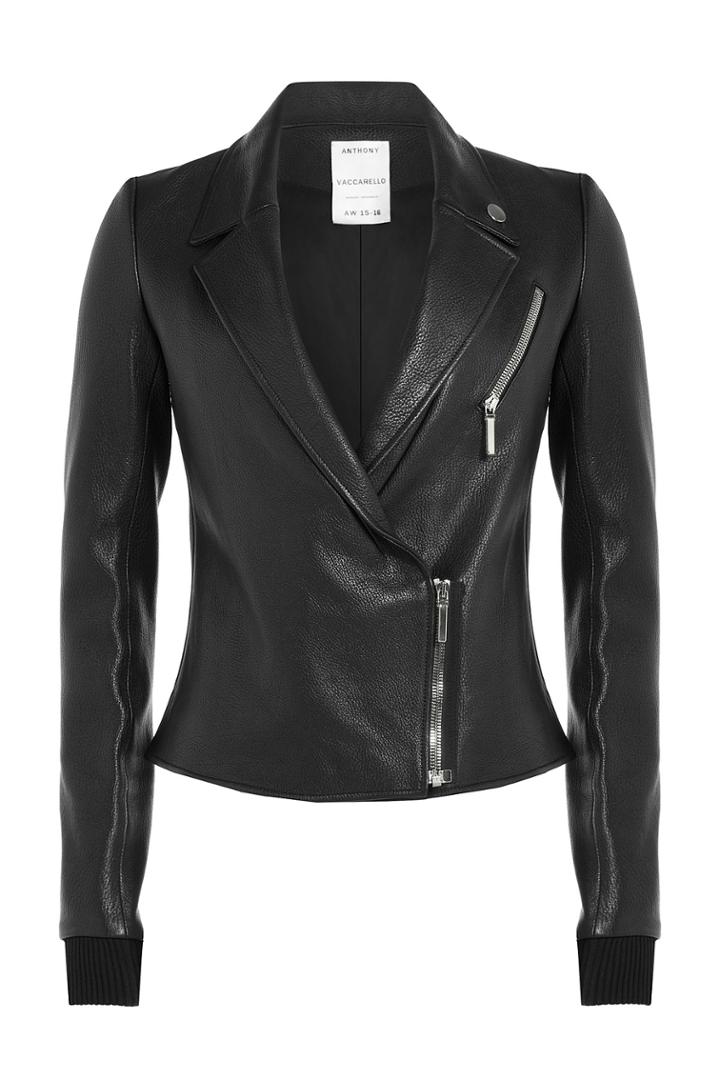 Anthony Vaccarello Anthony Vaccarello Leather Biker Jacket - Black