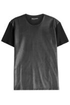 Neil Barrett Neil Barrett Cotton T-shirt With Faux Leather - Black