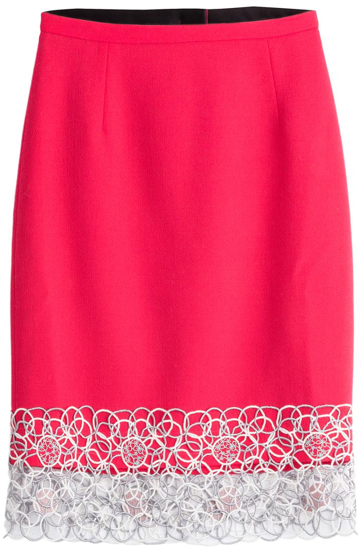 Peter Pilotto Wool Pencil Skirt With Embellished Hem