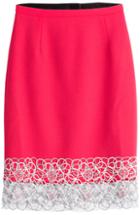 Peter Pilotto Wool Pencil Skirt With Embellished Hem