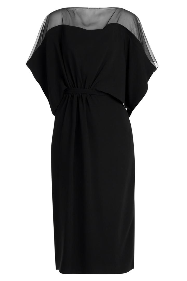 Vionnet Vionnet Draped Dress With Chiffon - Black