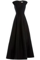Halston Heritage Halston Heritage Floor Length Evening Gown With Silk - Black