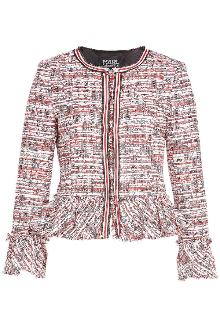 Karl Lagerfeld Karl Lagerfeld Boucle Jacket With Peplum