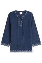 Claudia Schiffer Claudia Schiffer Wool And Cashmere Pullover With Lace-up Front