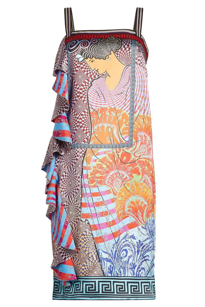 Mary Katrantzou Mary Katrantzou Printed Dress With Flutter Hem