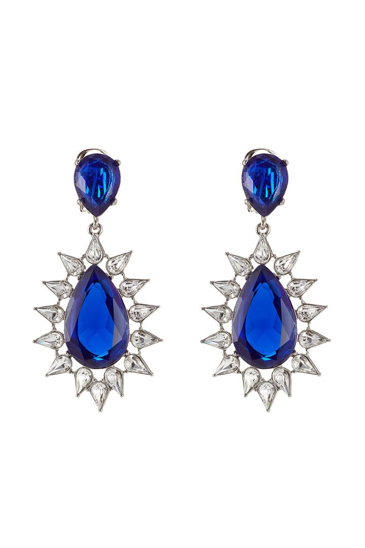 Kenneth Jay Lane Kenneth Jay Lane Faceted Earrings With Crystals - Blue