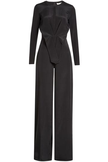 Dhela Dhela Front-tie Wide-leg Jumpsuit With Silk