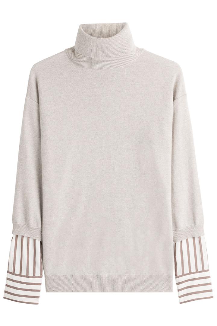 Brunello Cucinelli Brunello Cucinelli Cashmere Pullover With Contrast Striped Sleeves