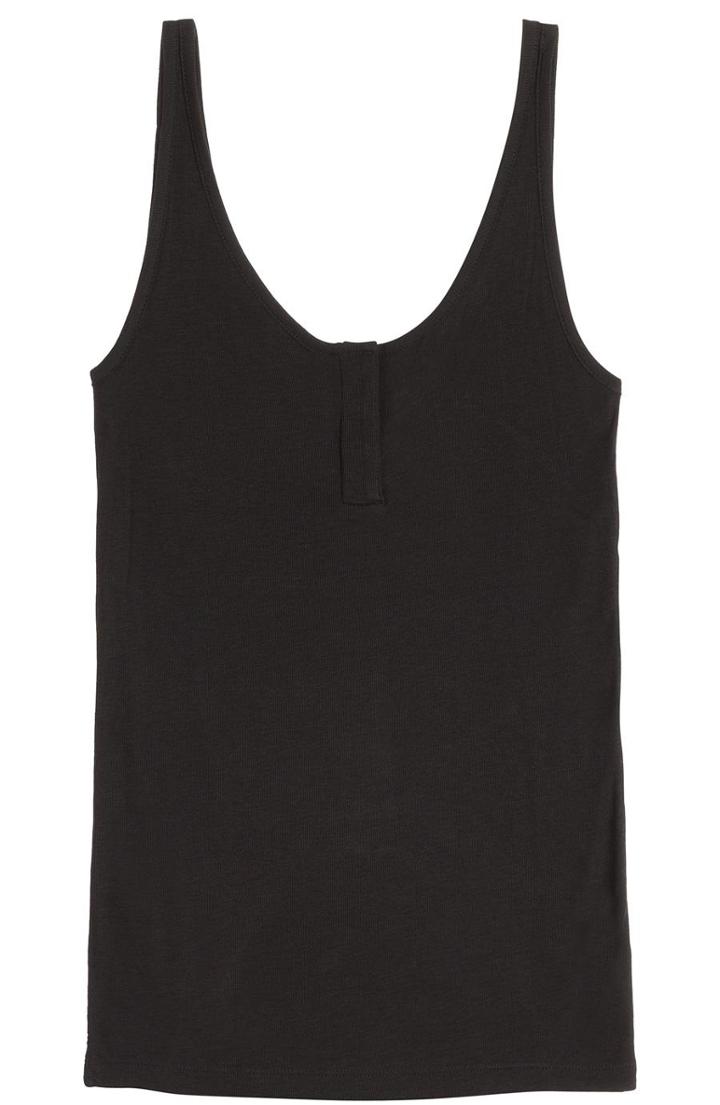 T By Alexander Wang Viscose Henley Tank