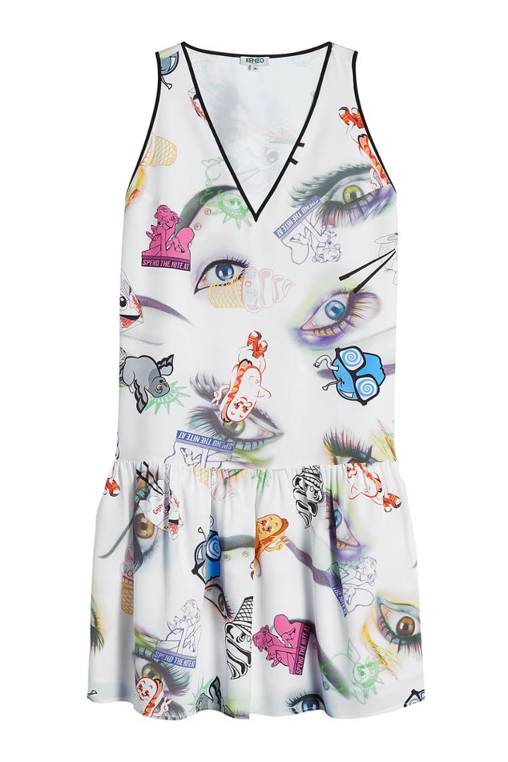 Kenzo Kenzo Printed Silk Shift Dress