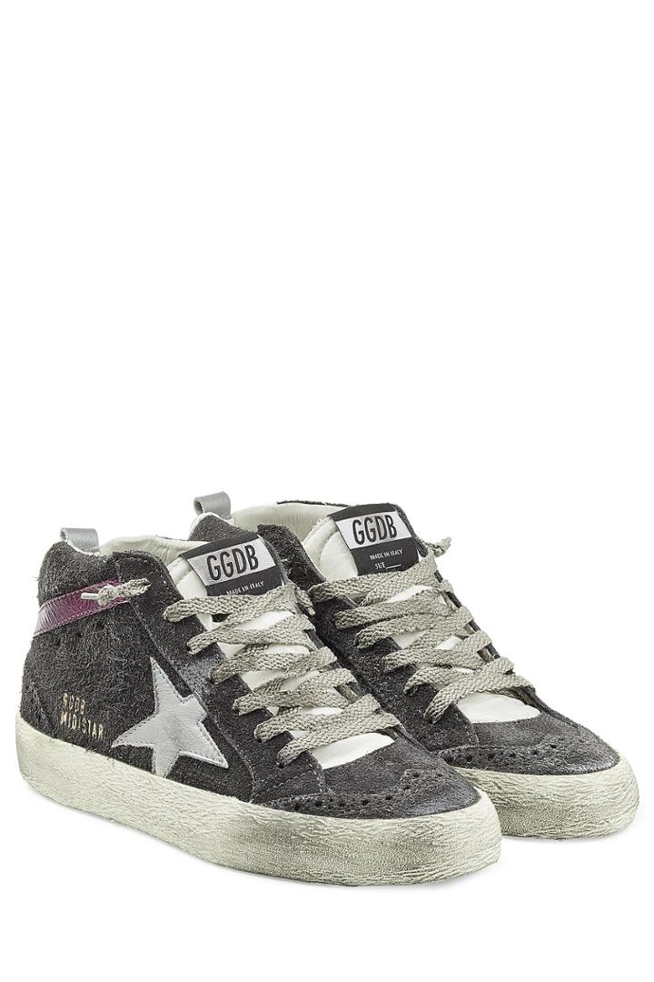 Golden Goose Golden Goose Mid/star Suede Sneakers With Leather - Grey
