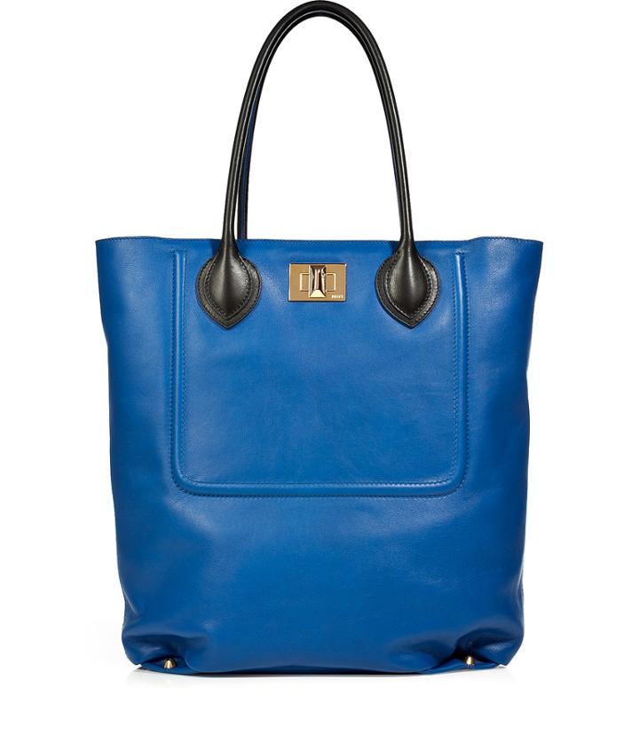 Emilio Pucci Royal Blue/black Leather Tote