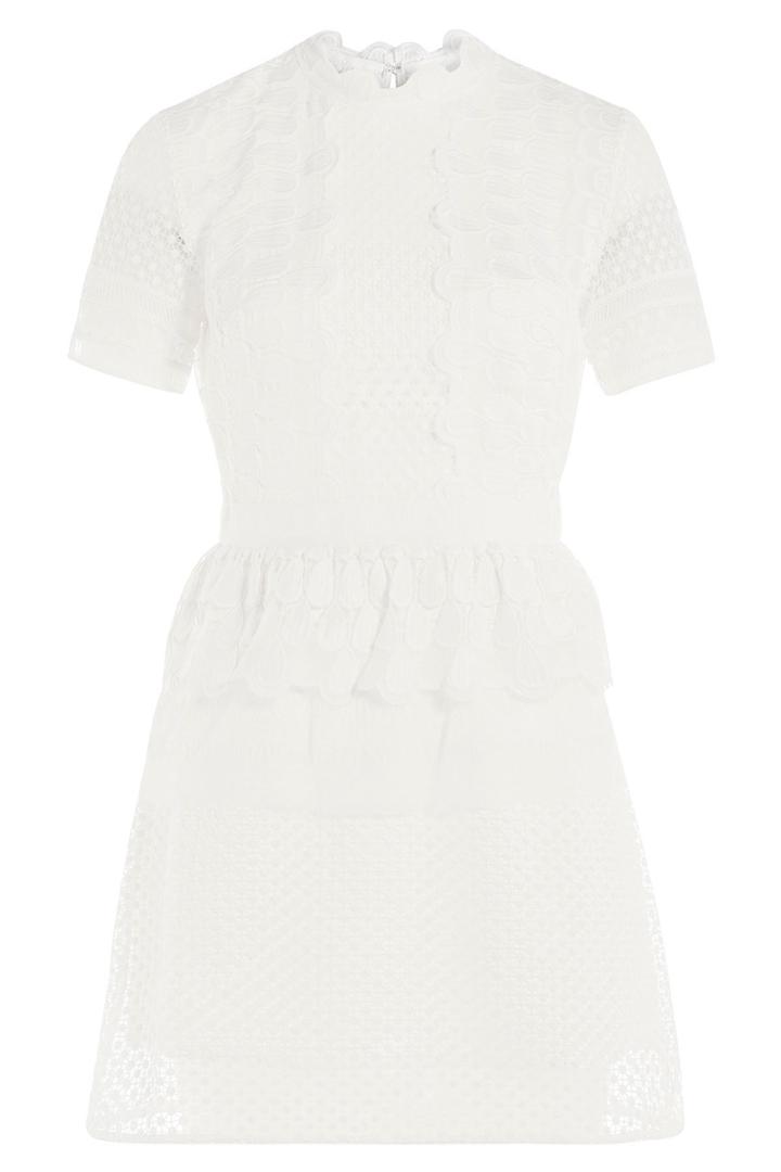 Self-portrait Self-portrait Sculptured Teardrop Lace Peplum Dress