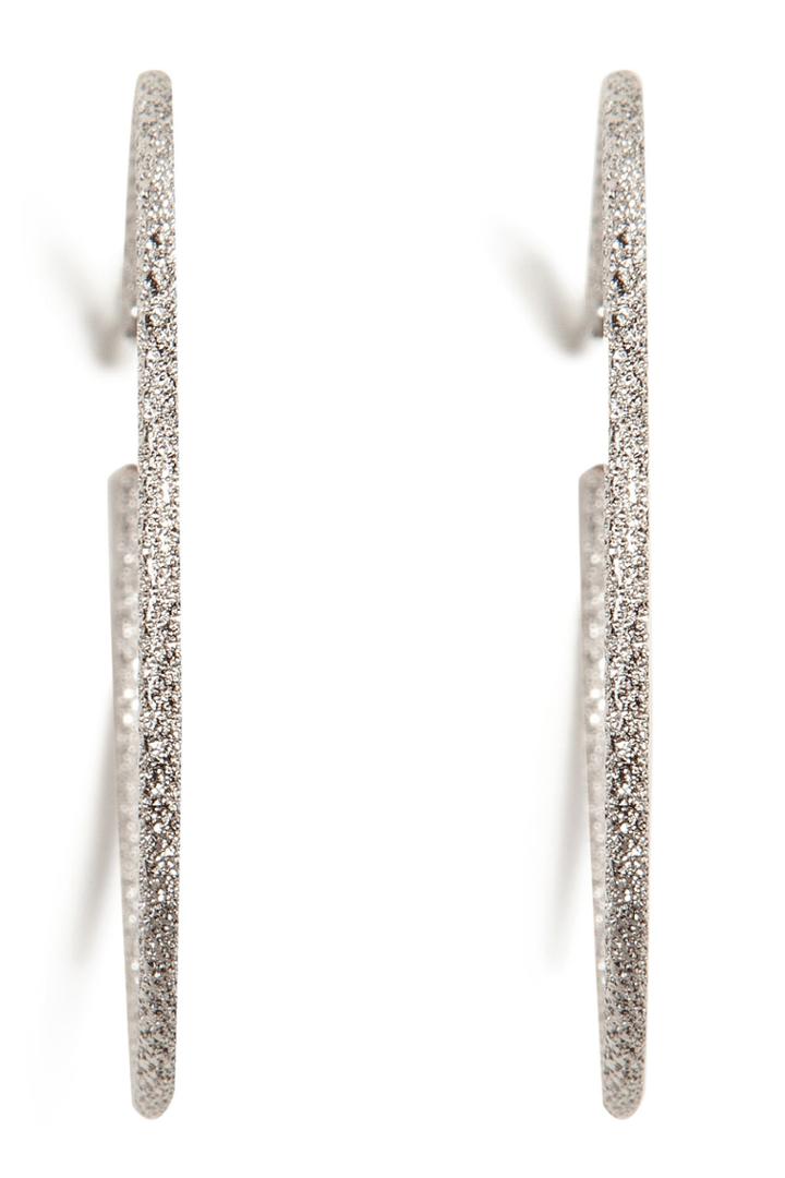 Carolina Bucci Carolina Bucci 18k White Gold Medium Sparkly Hoop Earrings