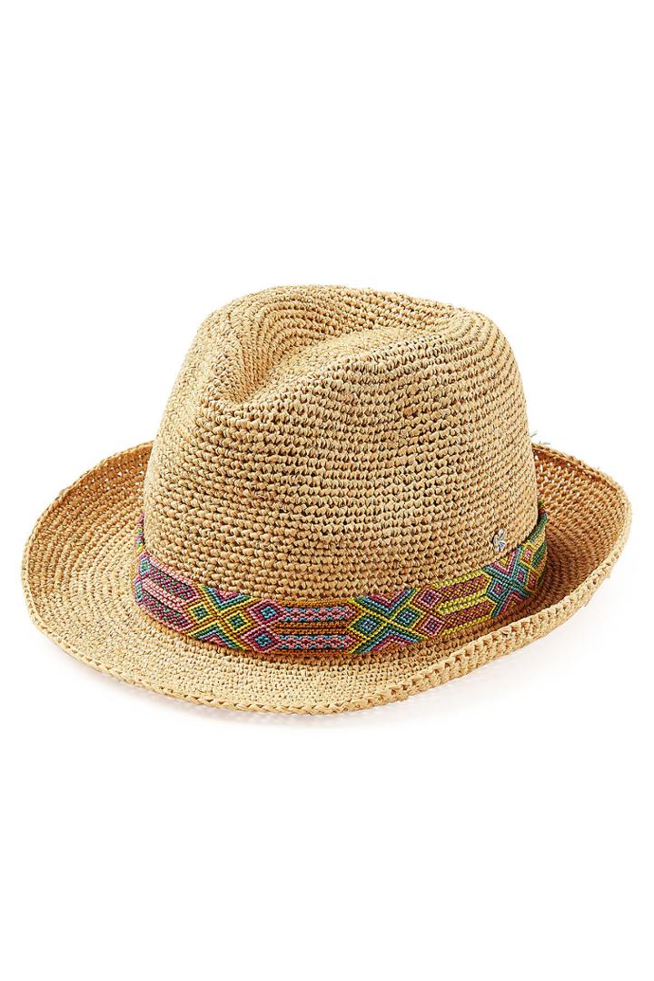 Florabella Florabella Raffia Hat With Bead Embellishment