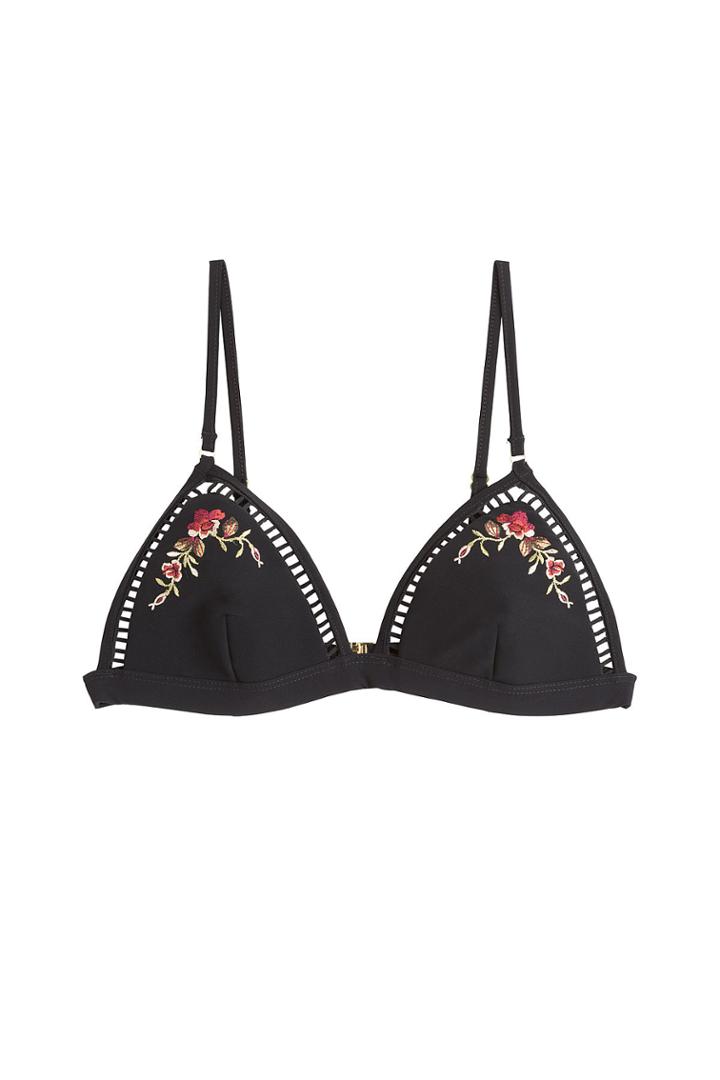 Zimmermann Zimmermann Embroidered Bikini Top With Cut-out Detail - Black