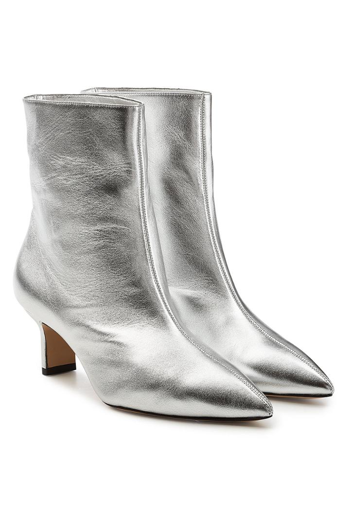 Paul Andrew Paul Andrew Mangold Metallic Leather Ankle Boots