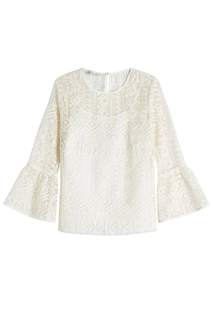 Philosophy Di Lorenzo Serafini Philosophy Di Lorenzo Serafini Cotton Top With Flared Sleeves