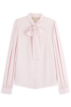 Michael Kors Collection Michael Kors Collection Bow Front Silk Blouse - Rose
