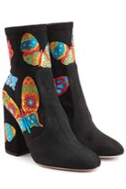 Valentino Valentino Suede Ankle Boots With Butterflies - Multicolor