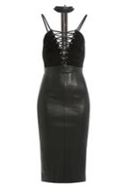 Jitrois Jitrois Leather And Suede Dress - Grey