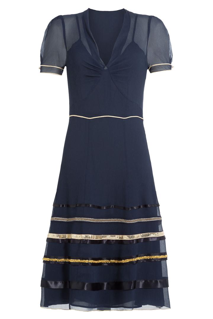 Hilfiger Collection Hilfiger Collection Silk Chiffon Dress With Sequins