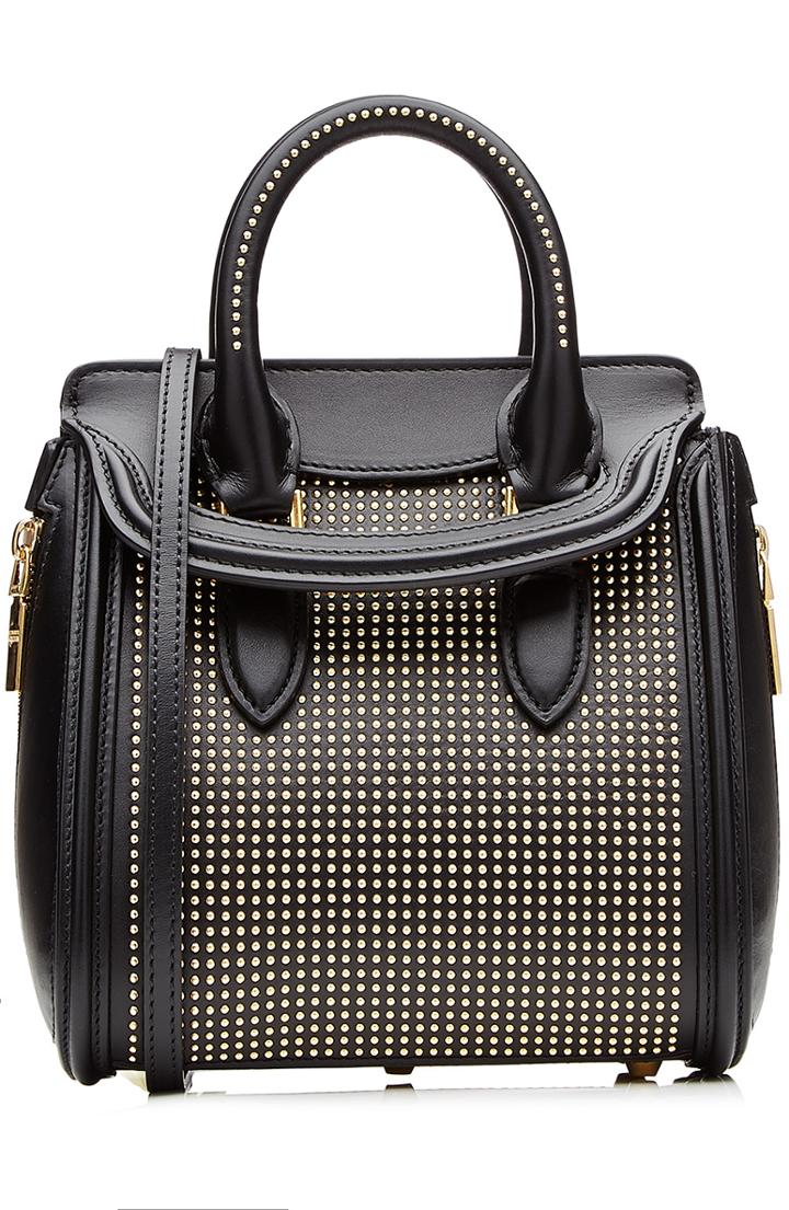 Alexander Mcqueen Heroine Embellished Mini Leather Tote
