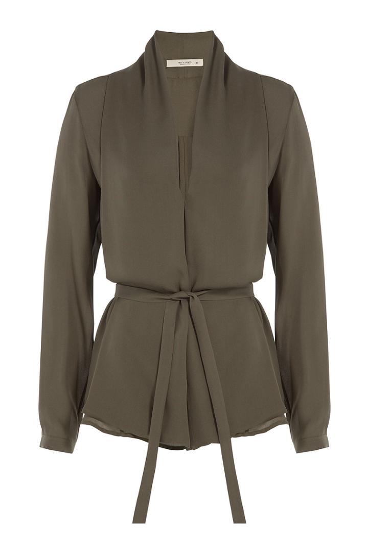 Etro Etro Belted Silk Top - Green