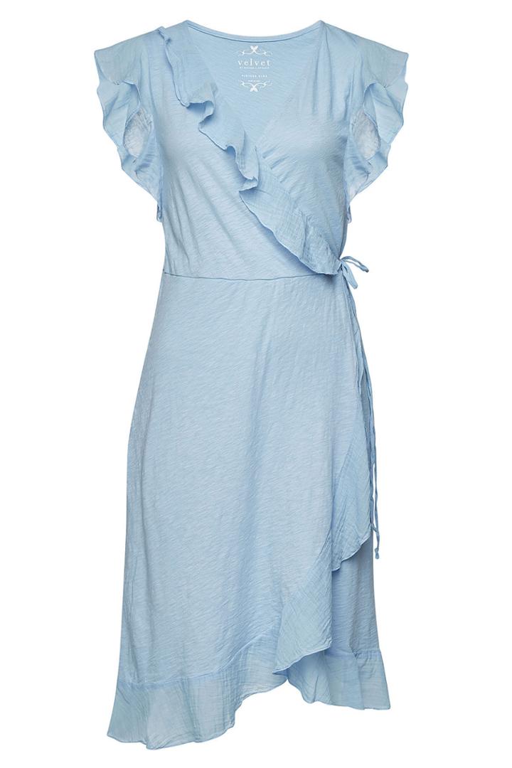 Velvet Velvet Fey Cotton Wrap Dress With Ruffles