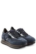Hogan Hogan Suede And Patent Leather Platform Sneakers - Blue