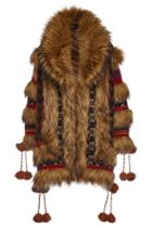 Etro Etro Printed Coat With Wool, Cashmere And Faux Fur