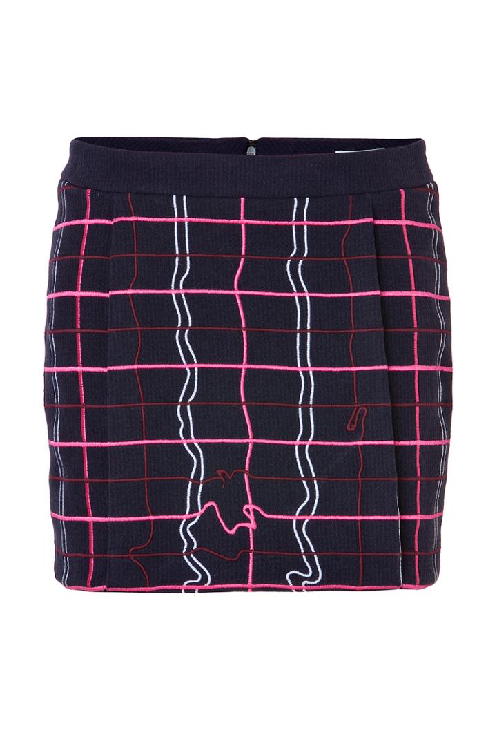 Kenzo Kenzo Wool Blend Plaid Skirt - Purple