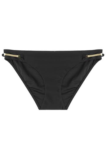 Heidi Klum Heidi Klum Bikini-höschen Mit Metallic-details - Black