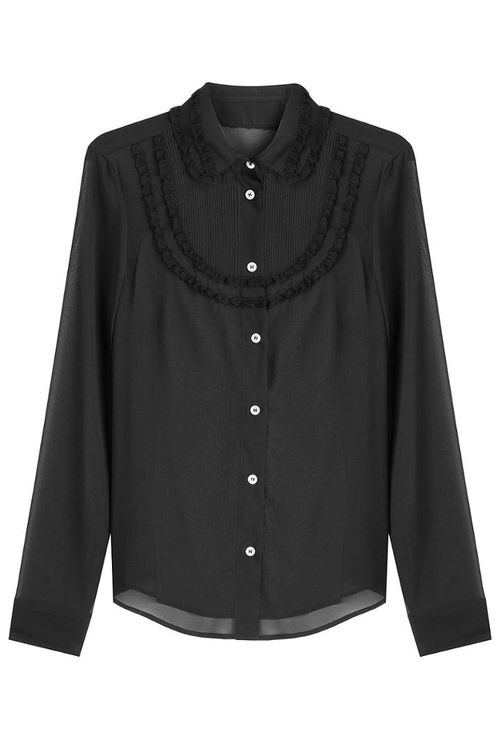 R.e.d Valentino R.e.d Valentino Silk Blouse With Lace Trim