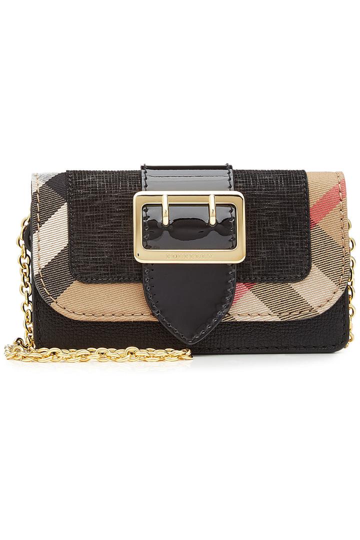 Burberry Burberry Phone Bag With Printed Fabric And Leather